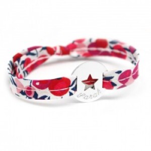 Bracelet liberty ruban personnalisé - étoile - Argent