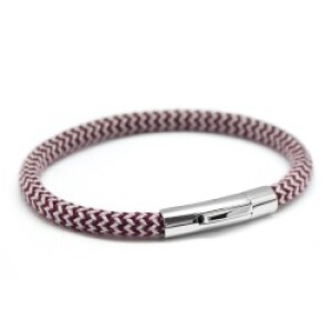 Bracelet homme personnalisé - le voyageur rouge - Acier inoxydable