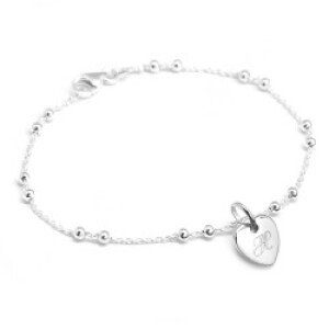 Bracelet chaine perlée personnalisé - Argent