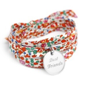 Bracelet liberty ruban personnalisé - Petits trésors - Argent