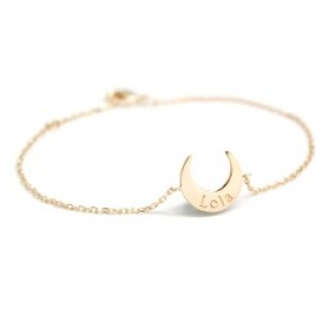 Bracelet chaine personnalisé - lune - Plaqué or