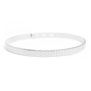 Jonc femme personnalisé - ruban écailles - Argent