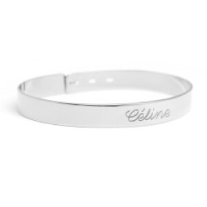 Jonc femme personnalisé - ruban large - Argent