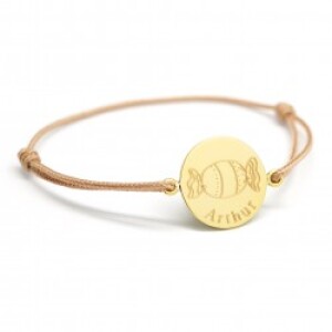 Bracelet cordon - les illustrés - bonbon - Plaqué or