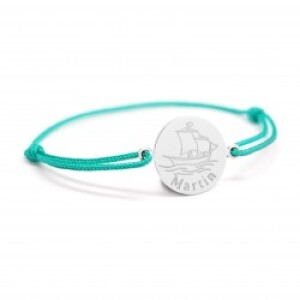 Bracelet cordon - les illustrés - bateau - Argent