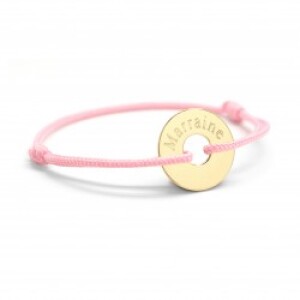 Bracelet cordon personnalisé - Petite chérie - Plaqué or