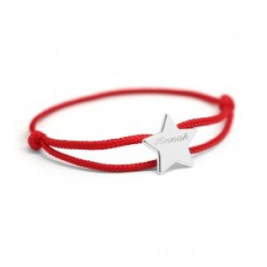Bracelet enfant cordon personnalisé - étoile - Argent