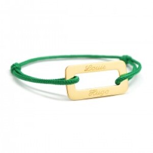 Bracelet cordon personnalisé - l'Artémis - Plaqué or