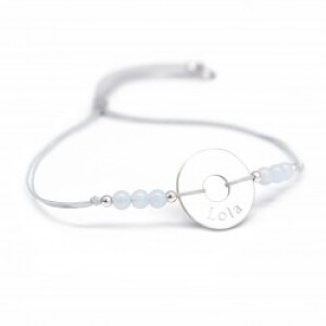 Bracelet personnalisé rainbow mini jeton - gris - Argent