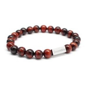 Bracelet perles homme personnalisé - oeil de taureau - Acier inoxydable