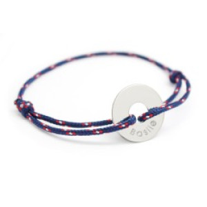 Bracelet cordon personnalisé - Mon chéri - Argent