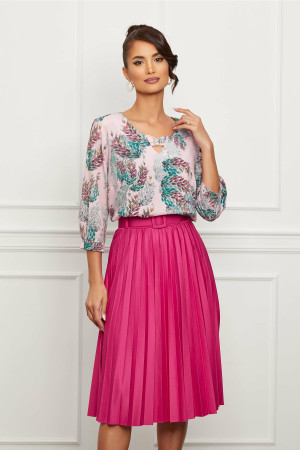 Bluza Nicoleta roz cu frunze