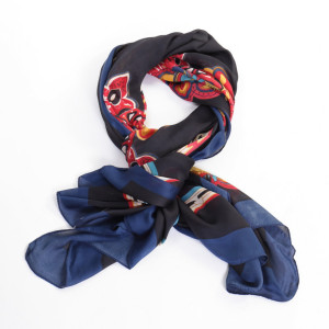 Esarfa Neagra Cu Model Floral Riola