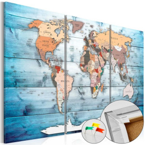 Tablou din plută - Sapphire Travels [Cork Map]