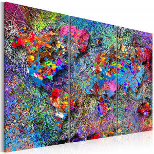 Tablou - World Map: Colourful Whirl