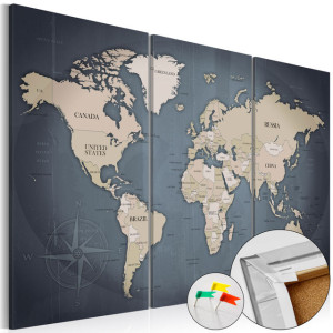 Tablou din plută - Anthracitic World [Cork Map]