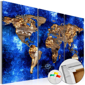 Tablou din plută - Golden Continents [Cork Map]