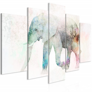 Tablou - Painted Elephant (5 Parts) Wide