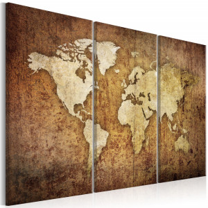 Tablou - World Map: Brown Texture