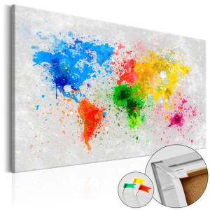 Tablou din plută - Expressionism of the World [Cork Map]