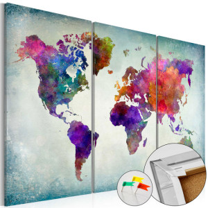 Tablou din plută - World in Colors [Cork Map]