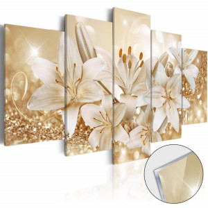 Tablou pe sticlă acrilică - Golden Bouquet [Glass]