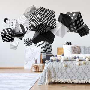 Fototapet - 3D Black And White Cubes