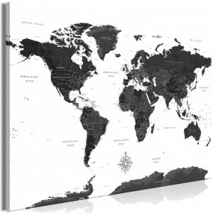 Tablou - Black and White Map (1 Part) Wide