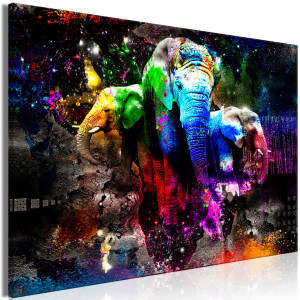 Tablou - Colorful Elephants (1 Part) Wide