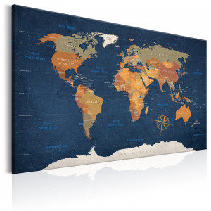 Tablou - World Map: Ink Oceans