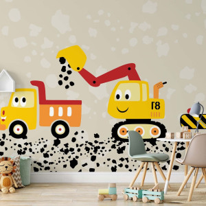 Fototapet - Muncind cu Lorry & Digger