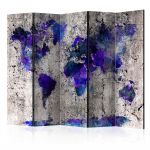 Paravan - World Map: Ink Blots II [Room Dividers]