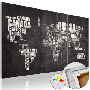 Tablou din plută - El Mundo [Cork Map]