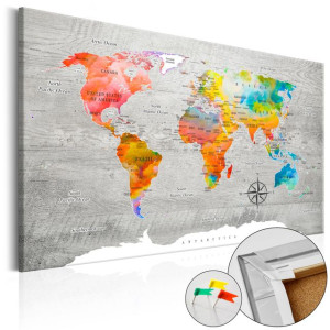 Tablou din plută - Multicolored Travels [Cork Map]