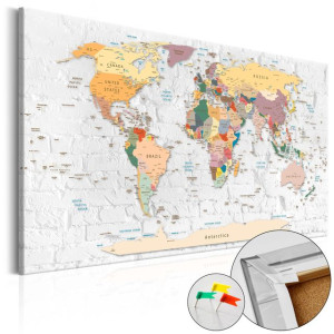 Tablou din plută - World's Walls [Cork Map]