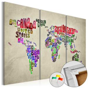 Tablou din plută - Colorful Countries [Cork Map]