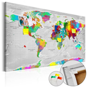 Tablou din plută - Maps: Colourful Finesse [Cork Map]