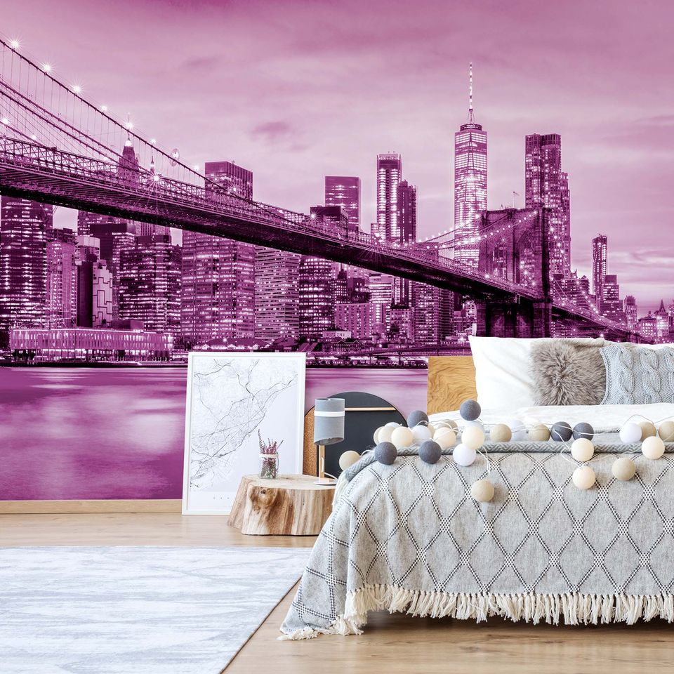 Fototapet - Podul Brooklyn NYC – Violet