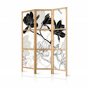 Paravan japonez - Black and White Flowers I