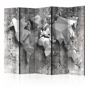 Paravan - World Map: Origami II [Room Dividers]