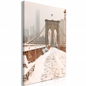Tablou - Brooklyn Bridge in Sepia (1 Part) Vertical