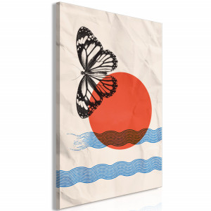 Tablou - Butterfly and Sunrise (1 Part) Vertical