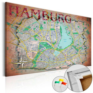 Tablou din plută - Hamburg [Cork Map]