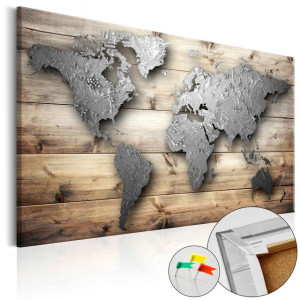 Tablou din plută - Silver World [Cork Map]