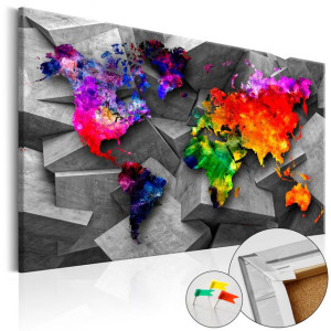 Tablou din plută - Cubic World [Cork Map]