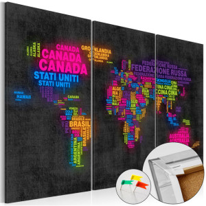 Tablou din plută - Mappa del Mondo [Cork Map]