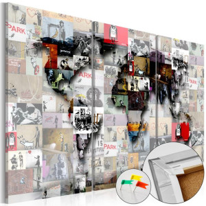 Tablou din plută - Modern World's Map [Cork Map]