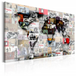 Tablou - Map: Banksy inspiration