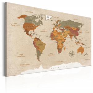 Tablou - World Map: Beige Chic