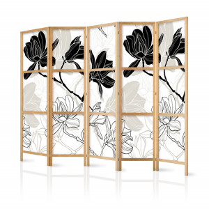 Paravan japonez - Black and White Flowers II